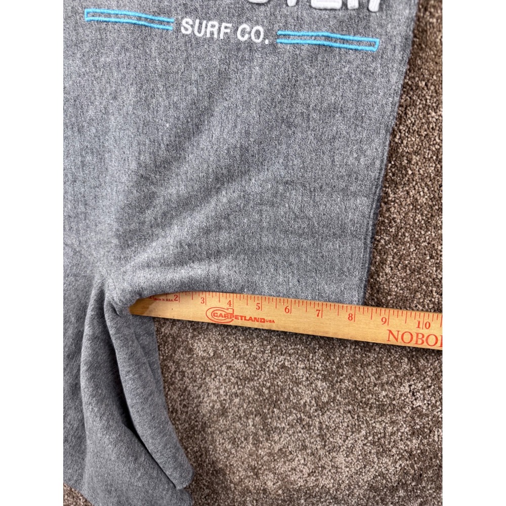 Hollister Mens Heather Grey Surf Co Logo Sweat Shorts Medium Drawstring Fleece - Picture 7 of 7